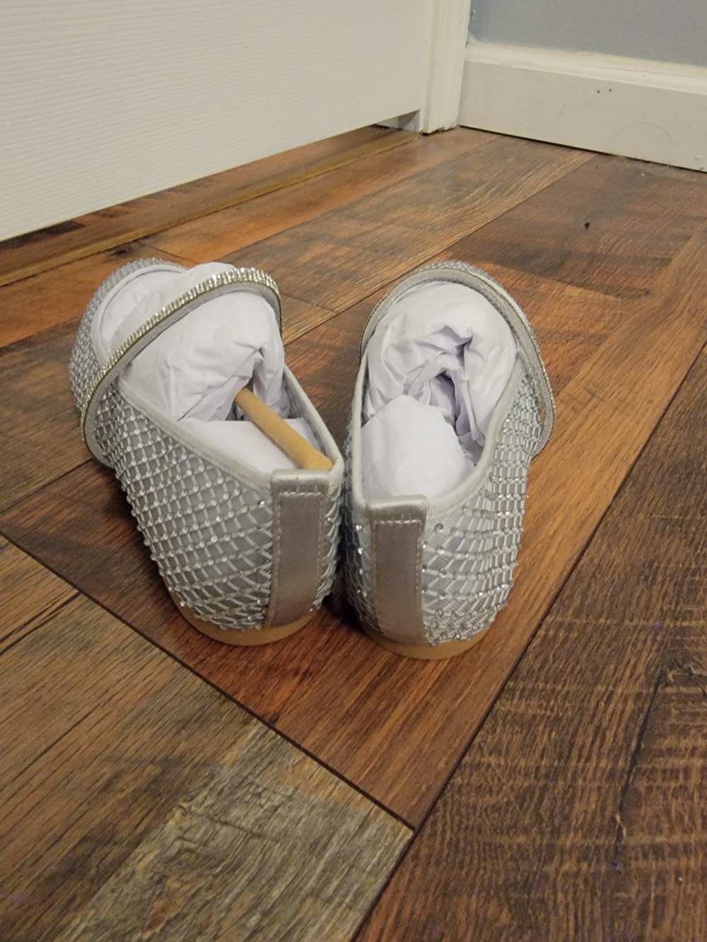 Nina Peggy Silver Mesh Rhinestone Flats - Picture 6 of 7